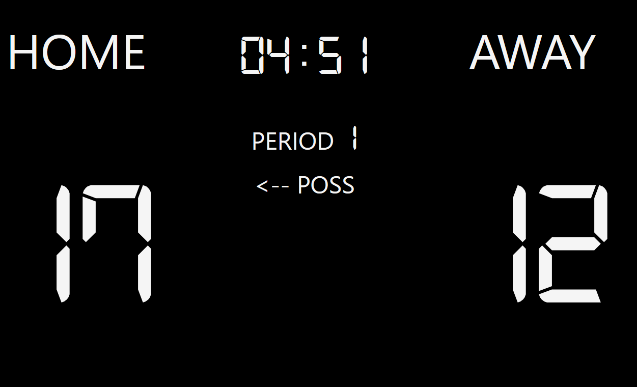 WebScoreboard application screenshot